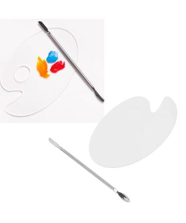 Buy Clear Nail Palette - Acrylic Makeup Mixing Tray & Spatula for Nail Art | International Shipping - Buy Online on GoSupps.com