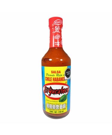 El Yucateco Red Habanero Hot Sauce Spicy Habanero Chile Sauce 240 ml