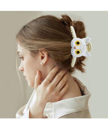 Thinslimer 4 Pack Cute Cat Hair Claw Clips for Women Strong Hold Hair Accessories for Thick and Thin Hair - Black & White - Buy Online on GoSupps.com