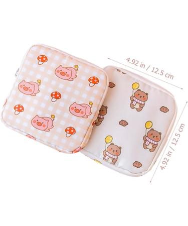 16 pcs Cartoon Tampon Storage Purse - Teen Period Menstrual Lipstick Holder with Zipper - Cute & Wear-Resistant Nursing Bag - Buy Online on GoSupps.com