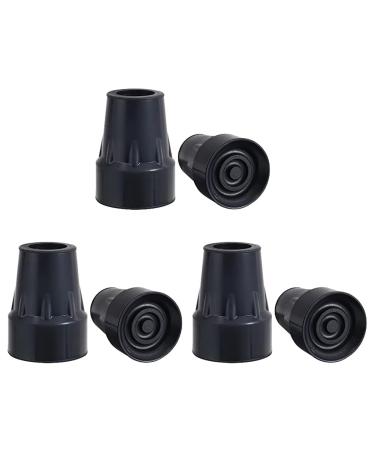 LAMELLIS Crutch Tips Set 1Inch Heavy Duty Non-Slip Rubber Cane Tips Set Replacement Cane Foot Caps Crutch Pads 6 PCS