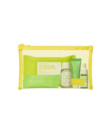 Green Tomato Travel Kit cleansing tissue pore cleaner skin hydrating pore lifting and sun protection Korean skincare