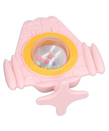 Teething Flexible Silicone Teether Safe Pink Airplane Shaped Colorful Bead for Home Travel for Party