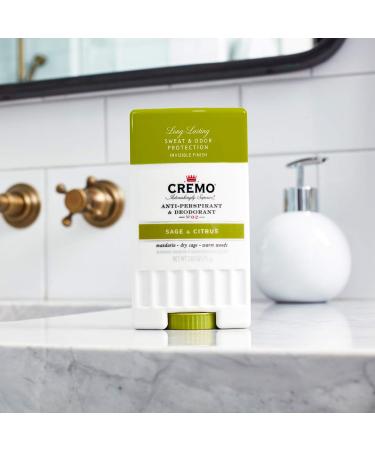 Cremo Anti-Perspirant & Deodorant No. 02 Sage & Citrus - 2.65 oz | Long-Lasting Protection - Buy Online on GoSupps.com