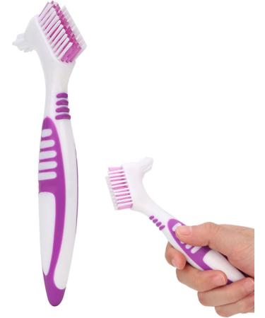 Verdant Touch Denture Toothbrush - Double Sided Cleaning Brush 2 Pack for Effective Oral Care & Plaque Removal - International Shipping Available - Buy Online on GoSupps.com