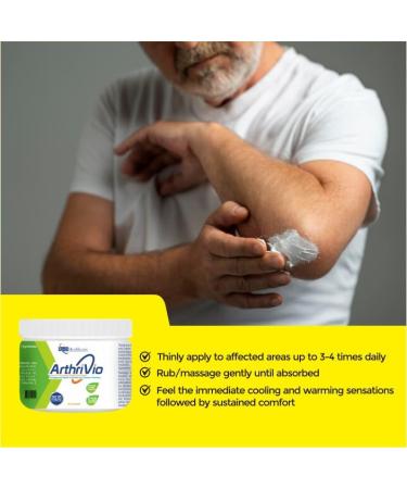 ArthriVio - Natural Pain Relief Topical Cream for Arthritis and Muscles Joints - Potent Analgesic & Anti-Inflammatory Ingredients for Immediate Relief (2) - Buy Online on GoSupps.com