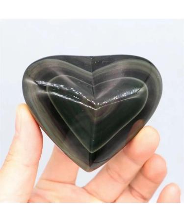 1pc 50g-160g Natural Crystal Stones Folk Crafts Rainbow Obsidian Heart Beautiful Crystal QINTINYIN Stone Mineral Specimen (Color : 1pc 86g-96g) - Buy Online on GoSupps.com