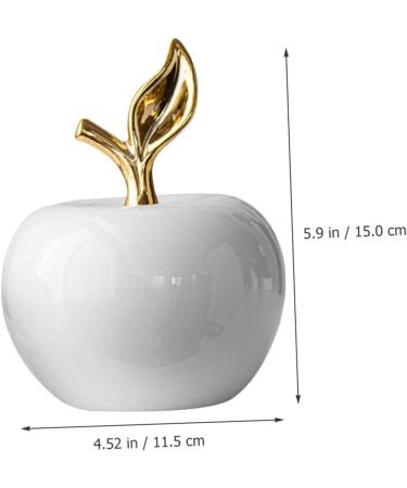 LIFKICH Ceramic Apple Ornament Crystal Apples Figurine Christmas Fruit Figurine Christmas Apples Figurines Apples Paperweight Fake Fruit Ceramic Fruit Statue Ceramics White Desktop Props White 15.00X11.50X11.50CM - Buy Online on GoSupps.com