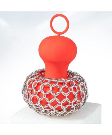 ecaqlin Cast Iron Chainmail Scrubber Cast Iron Skillet Cleaner for Fry Pan Cleaner Cast Iron Skillet Cleaner Chain Red - Buy Online on GoSupps.com
