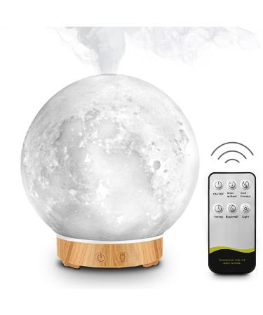 MEIDI Essential Oil Diffuser - Aromatherapy Diffuser with Remote Control, LED Desk Moon Lamp with Cool Mist Humidifier Function, Adjustable Brightness and Mist Mode