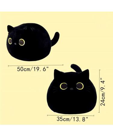 OUKEYI 50cm Black Cat Plush Toy Black Cat Pillow Fat Cat Kawaii Pillow Stuff Plushies Lumbar Back Cushion Decoration for Kids Home Decor Gift Boys Girls Birthday Valentines Christmas - Buy Online on GoSupps.com
