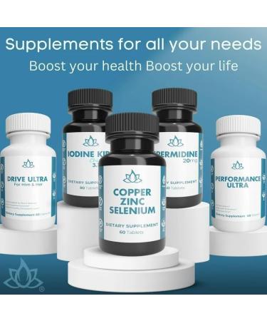 Copper 5mg Zinc 40mg Selenium 200mcg 3 in 1 Multi-Mineral Supplement - 60 Tablets | High Absorption Formula by New World Health Brands - Buy Online on GoSupps.com