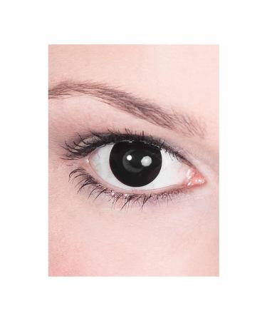 Contact lenses annual lenses - black motif lenses with prescription (1 piece) - dioptria: -1.0 - ideal for Halloween carnival motto party black -1.0 dioptries