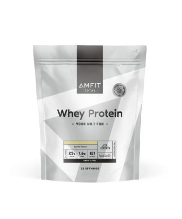 Amazon Brand - Amfit Nutrition Whey Protein Powder Vanilla 33 Servings 1 kg (Pack of 1) Vanilla 1 kg (Pack of 1)