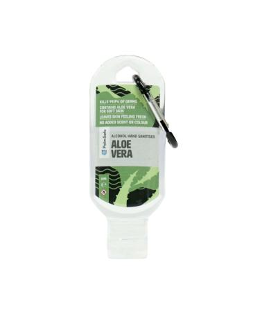 Palm Safe Aloe Vera 60ml Anti Bacterial Premium Mini Hand Sanitiser Travel Pocket Size Refillable Clip Bottle Quick Drying Non Sticky Extra Moisturising Kills 99.9% of Viruses and Bacteria Aloe Vera Single