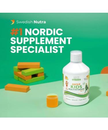 MAlmo Sweden Swedish Super Kids Multivitamin Age 3+ Orange Flavor 500 ml - Buy Online on GoSupps.com