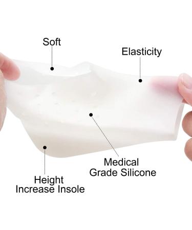 Unisex Invisible Height Increase Insoles - Soft Silicone Shoe Inserts 5CM Pain Relief & Heel Protection - Buy Online on GoSupps.com
