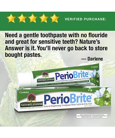 Nature's Answer PerioBrite Toothpaste with CoQ10 & Folic Acid - Natural Brightening Cool Mint 4 oz - Buy Online on GoSupps.com