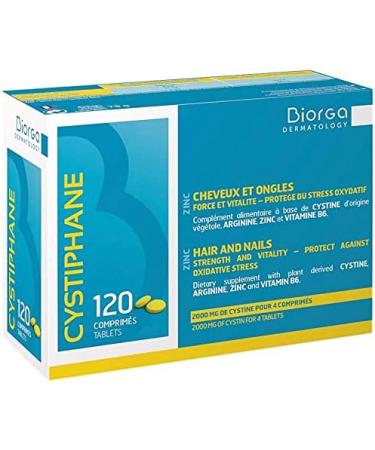 Cystiphane Bailleul - Cystine B6 - Zinc - Arginine - Hair and nails - Health - Strength and Vitality Protects against oxidative stress - Food supplement for weakened hair and nails - Pack of 2 boxes of 120 Tablets + 200ml Shampoo - Buy Online on GoSupps.com