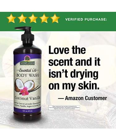 Nature's Answer Coconut Vanilla Body Wash - Vegan, Paraben-Free, 16oz - Ideal for Sensitive Skin - Buy Online on GoSupps.com