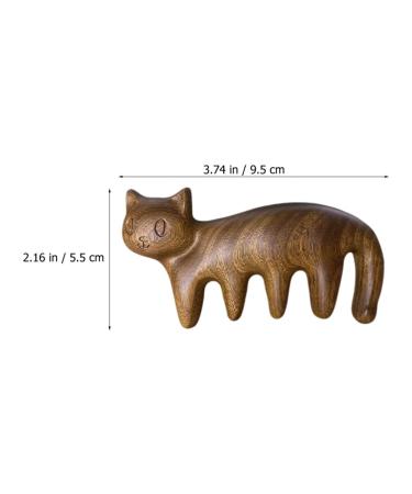 Didiseaon Cat-Shaped Wooden Massage Comb | Sandalwood Wide Tooth Scalp Comb for Men Women & Maternity - Buy Online on GoSupps.com