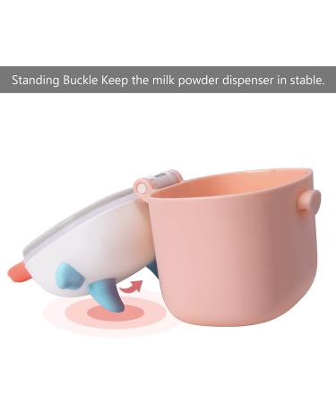 Bebamour Baby Milk Powder Dispenser Pot - 230G Formula Dispenser for Baby Snacks - 450ML Light Pink Cow Design - Buy Online on GoSupps.com
