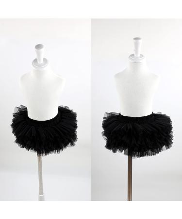 Hoolchean Infant Toddler Baby Girls Fluffy Tutu Skirt with Diaper Cover Bloomer - 1-2 Years (Black) - Buy Online on GoSupps.com