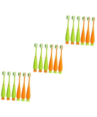 FRCOLOR 18 Pcs Carrot Toothbrush Manual Teeth Finger Toothbrush Kids Soft Toothbrush Soft Bristle Toothbrushes Kids Tooth Soft Kids Toothbrushes Toddler Teether Pet TPR