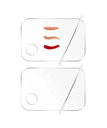 Drerio 2-Piece Clear Makeup Palette Set with Spatula | Portable Acrylic Mixing Tools for Eyeshadow & Lipstick - Buy Online on GoSupps.com