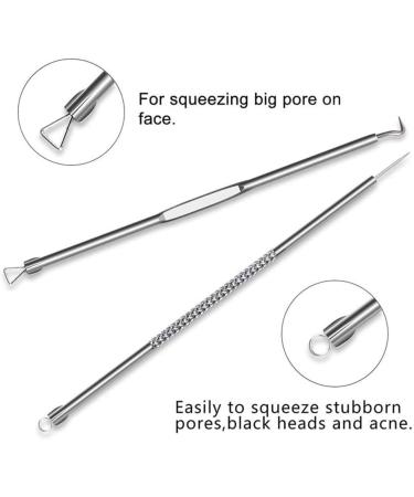 Blackhead Remover Tool Kit Professional Extractor Removal Set and Skincare Stainless Steel Pimple Popper Whiteheads Pimple Popper with Double Sided Soft Touch and Anti-Slip Design - Buy Online on GoSupps.com