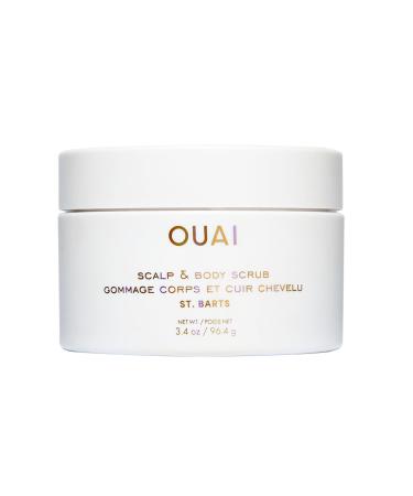 OUAI Scalp & Body Scrub, St. Barts Travel Size - Exfoliating Body Scrub with Sugar & Coconut Oil Blend for Smooth, Moisturized Skin - Gentle Scalp Exfoliator for Removing Product Build Up (3.4 oz) St. Barts (2025) 3.4 Ounce