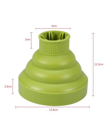 Collapsible Travel Hair Dryer Diffuser - Silicone Heat-Resistant Foldable for Wavy Hair - Green - Buy Online on GoSupps.com