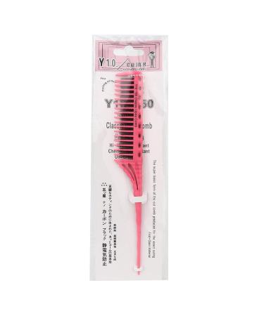 Teasing Comb - 3 Rows of Teeth Tail Comb for Volume and Styling Precision() Pink