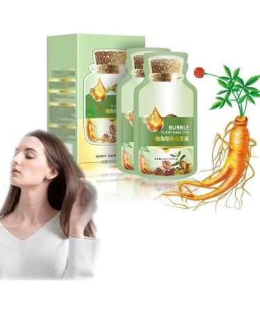 (100% 5 star) Natural Plant Hair Dye Botanical Bubble Hair Dye 20ml x 10 Packs | Fruitcolor Hair Dyeing Cream Natural Plant Hair Dye Shampoo | Pure Plant Extract (Chestnut Brown)