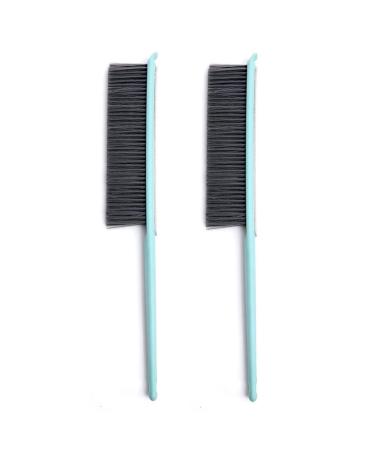 NEDLON Clothes Hair Dusting Hand Brush Carpet Handle Soft Bristle Bed Brushes Clean Duster for Car Furniture Sofa (2 Pcs)(Color:Blue)