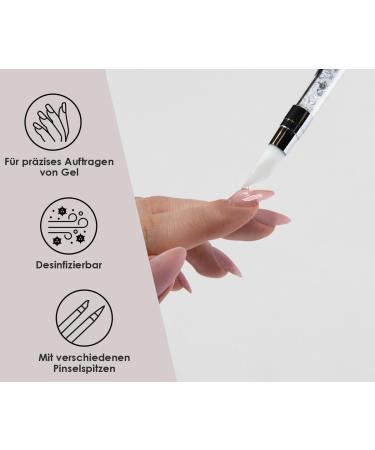 Emmi Nail Silicone Brush Set 5 Pcs for Gel Nails 3D & UV Art | Disinfected & Perfect for Color Gels - Buy Online on GoSupps.com
