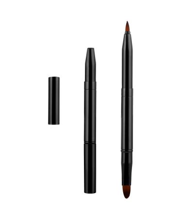 WLLHYF Lip Makeup Brushes Professional Double Sided Retractable Lip Brush Applicators Portable Travel Foundation Lip Exfoliating Lipstick with Cap for Women and Girls (Black) - Buy Online on GoSupps.com