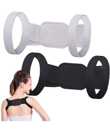 Posture Pro Fix Posture Pro Fix Neck and Shoulder Corrector Posture Corrector for Women and Men Adjustable Upper Posture Support Breathable Shoulder Back Straightener M (40kg-60kg) White+Black