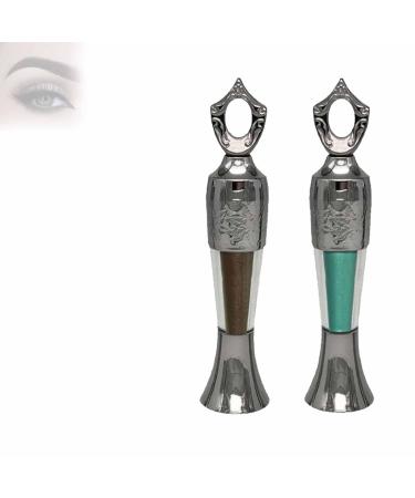 Kohl Powder Eyeliner Kohl Liner Kohl Eyeliner Kohl Eyeliner Handmade 100% Natural Eyeliner in Powder Form for Women (Blue+Green)