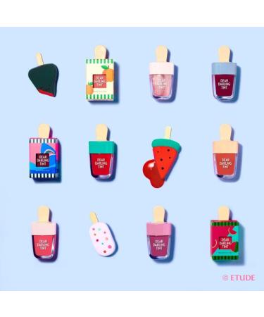 Etude House Dear Darling Water Gel Tint Ice Cream PK004 Red Bean Red - Vivid High-Color Lip Tint with Minerals for Moisturized Lips (21AD) - Buy Online on GoSupps.com