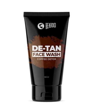 BEARDO De-Tan Facewash For Men 100 ml | Tan Removal Oil Control Facewash for Men | Coffee Detox Relieves Skin Inflamation & Sunburn - 3.4Fl Oz