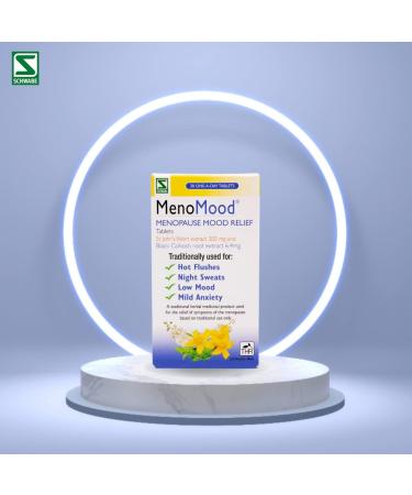 MenoMood Menopause Relief Tablets - St. John's Wort & Black Cohosh Extract - Hot Flushes & Night Sweats Support - 30 Tablets - Buy Online on GoSupps.com