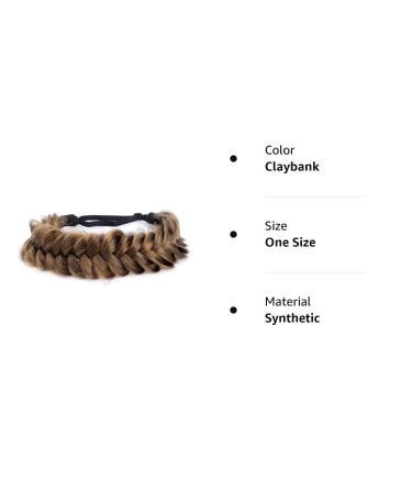 BOBIYA Messy Wide 2 Strands Synthetic Hair Braided Headband - Claybank | Stylish Hairband for Effortless Updos | International Shipping Available - Buy Online on GoSupps.com