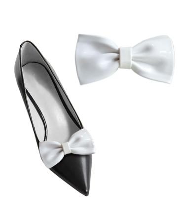 2 pieces of paint leather-loop shoe clips removable women's shoe buckle fashionable shoe decoration for high heels accessories white/opulent garden