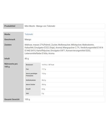 TOKIMEKI Premium Custard Mini Mochi - Mango Flavor 80g | International Shipping + Heartforcards Protection - Buy Online on GoSupps.com