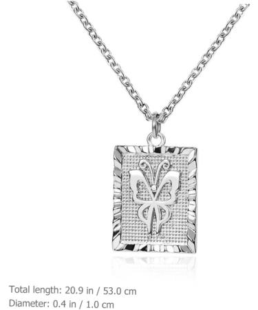jojofuny Butterfly Necklace Trendy Necklaces for Women Metal Necklace Butterflies Necklace Square Miss Collar Silver 53x1CM - Buy Online on GoSupps.com