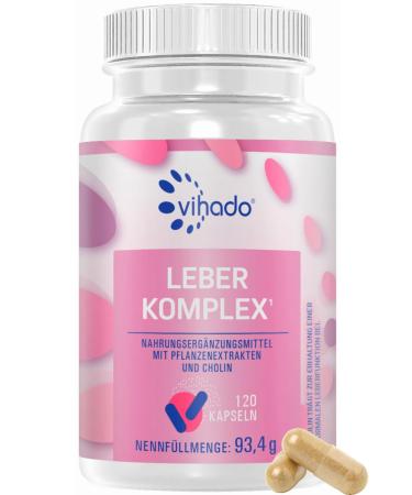 VIHADO liver complex plus distula thistle capsules high -dose - 80% silymarin artichokes dandelions curcuma desemodium and choline for the liver cure 120 capsules - Buy Online on GoSupps.com