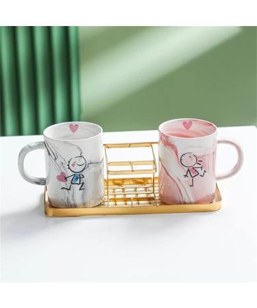 Couple Brushing Cup Mouthwash Cup Toothbrush Rack Set Washing Cup Household Ceramic Tooth Cylinder Couple Light Gray D
