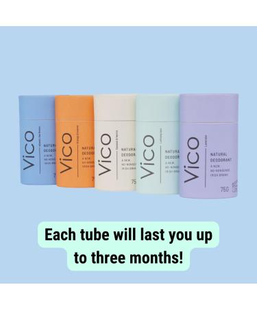 Vico Natural Plastic Free Deodorant Stick 2.65 Oz - Atlantic Sea Breeze - Vegan Cruelty Free Unisex Odor Protection - Buy Online on GoSupps.com