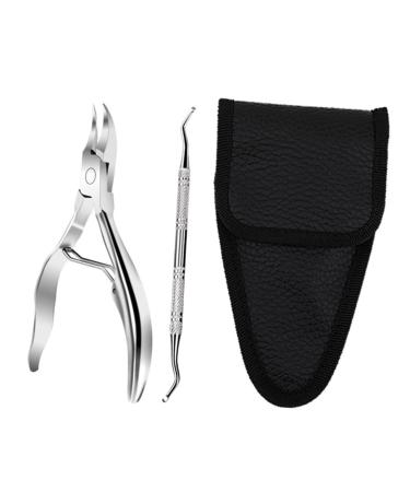 Mikinona 1 Set Manicure 2-piece Set Nail Trimmer Nail Pedicure Tools Manicure Trimmer Nail Care Tool Nail Clippers Trimmer Home Nail Pliers Cuticle Trimmer Stainless Steel 2 Piece Set